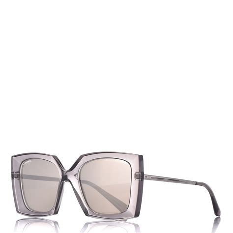 CHANEL 18K White Gold Mirror Square Sunglasses 6051 Gray 